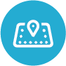 Ícone de um mapa com um apontador no centro